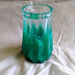 Handmade Green and Clear Resin Vase
